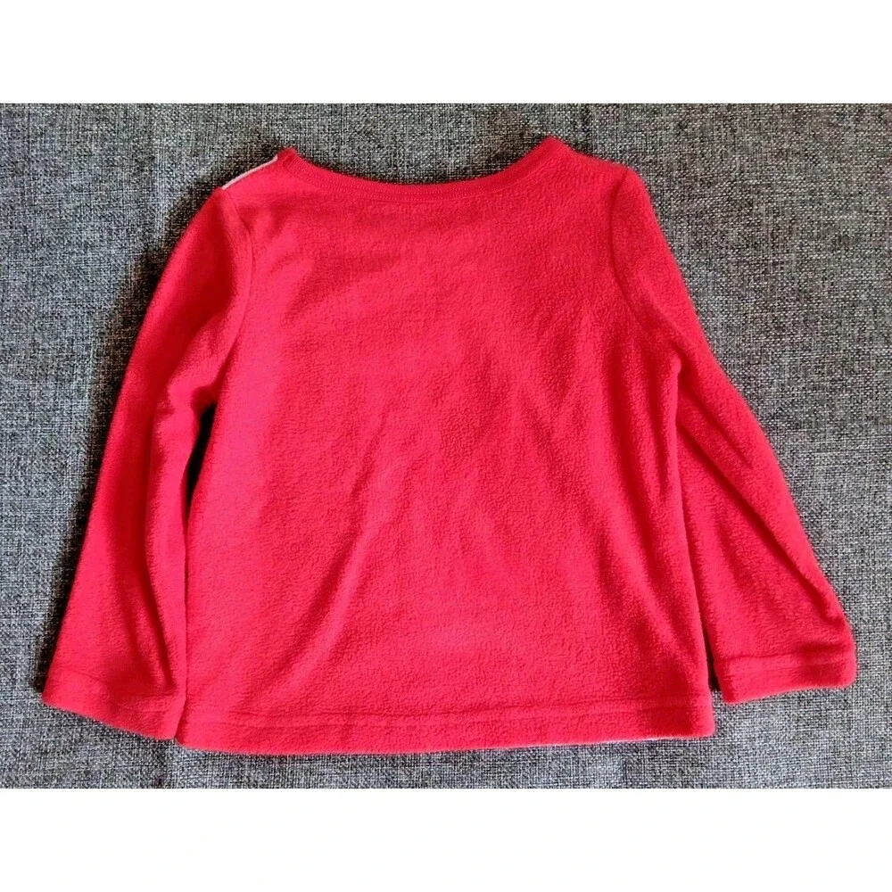 Shirt 2t Girls Disney fleece pajama top with Minnie Mouse red white long sleeve